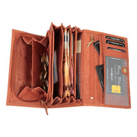 klassische Damengeldbörse aus weichem Rindsleder mit RFID-Blocker