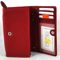 klassische Damengeldbörse aus weichem Rindsleder mit RFID-Blocker