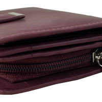 kompakte Damengeldbörse aus weichem Rindsleder, RFID-safe