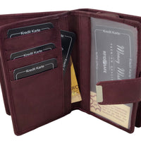 kompakte Damengeldbörse aus weichem Rindsleder, RFID-safe