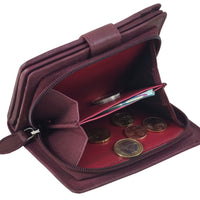 kompakte Damengeldbörse aus weichem Rindsleder, RFID-safe