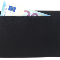 klassische Damengeldbörse mit Clipverschluss-Münzfach, Rindsleder mit RFID-safe