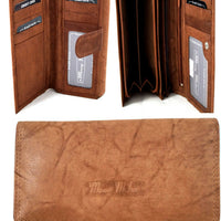 XXL-Damengeldbörse aus weichem Rindsleder mit 17 Kartenfächern