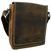 hochwertiger Unisex Messenger-Bag aus Büffelleder mit Vollausstattung