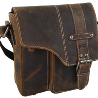 hochwertiger Unisex Messenger-Bag aus geöltem Büffelleder