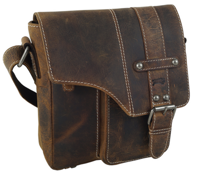 hochwertiger Unisex Messenger-Bag aus geöltem Büffelleder