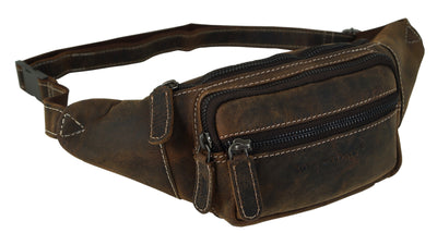 hochwertige Vintage Bauchtasche aus Pull-Up Büffelleder
