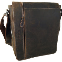 Großer Messenger-Bag aus Büffelleder mit Vollausstattung