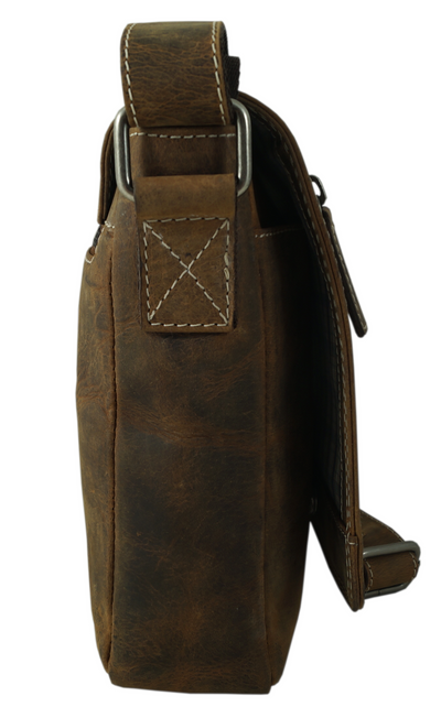 hochwertiger Unisex Messenger-Bag aus geöltem Büffelleder