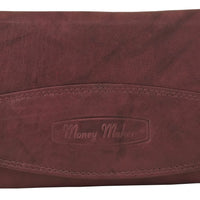 klassische Damengeldbörse mit Clipverschluss-Münzfach, Rindsleder mit RFID-safe