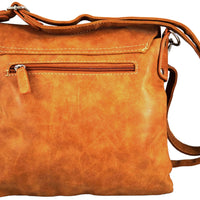 sehr flache Umhängetasche aus Kunstleder in Wildlederoptik