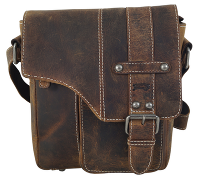 hochwertiger Unisex Messenger-Bag aus geöltem Büffelleder