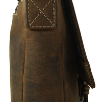 hochwertiger Unisex Messenger-Bag aus Büffelleder mit Vollausstattung