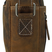 hochwertiger Unisex Messenger-Bag aus Büffelleder mit Vollausstattung