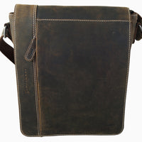 Großer Messenger-Bag aus Büffelleder mit Vollausstattung