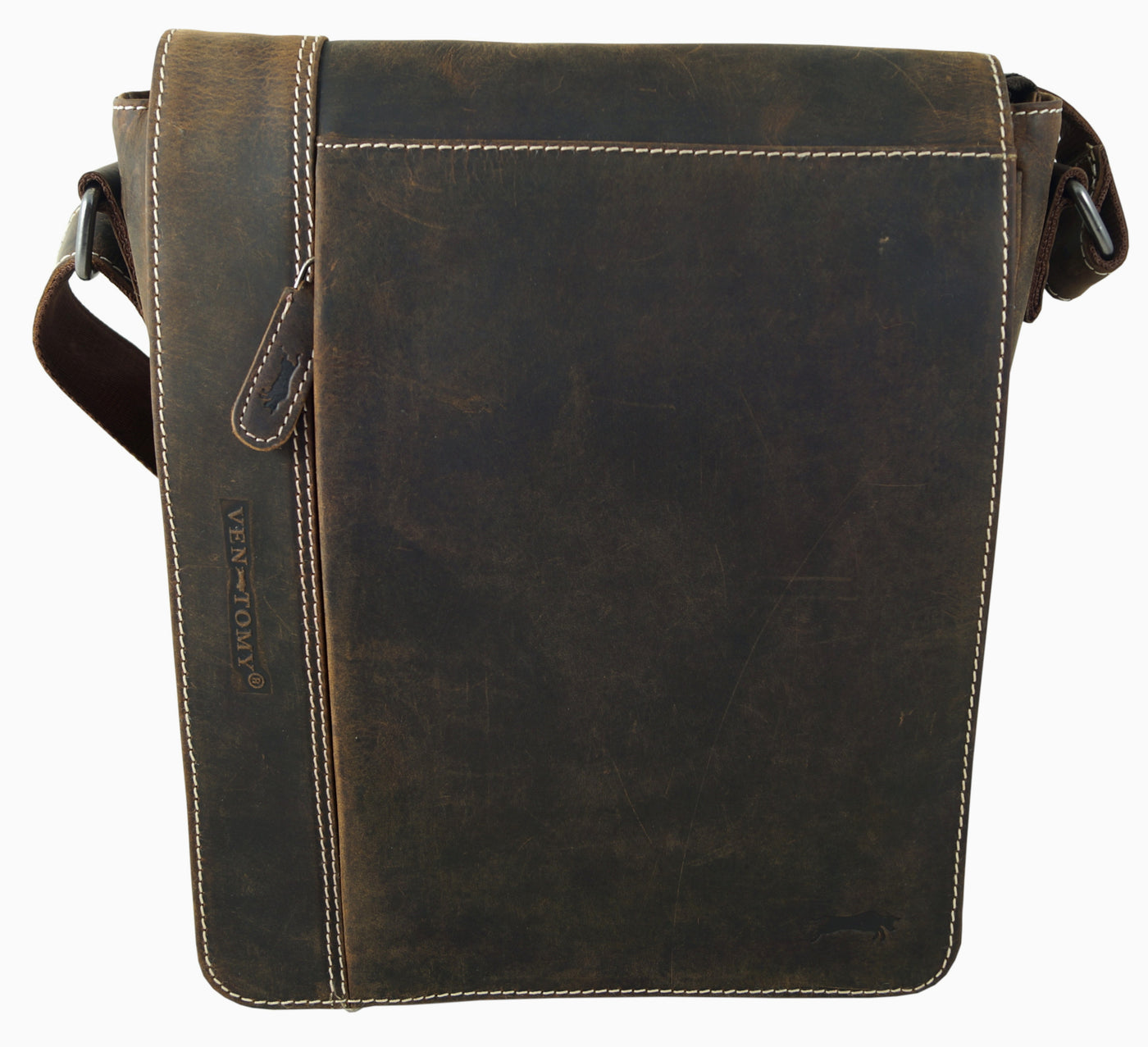 Großer Messenger-Bag aus Büffelleder mit Vollausstattung