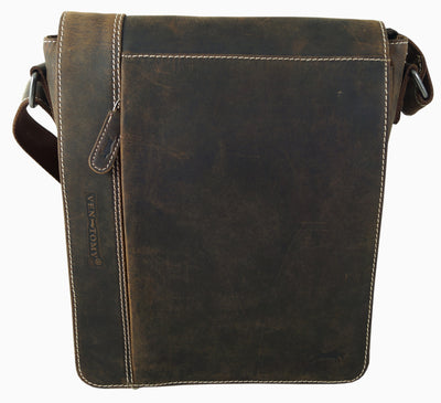 Großer Messenger-Bag aus Büffelleder mit Vollausstattung