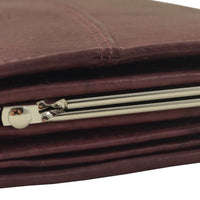 klassische Damengeldbörse mit Clipverschluss-Münzfach, Rindsleder mit RFID-safe