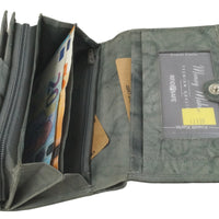 praktische Damengeldbörse aus weichem Rindsleder mit vielen Kartenfächern, RFID-safe