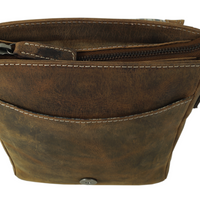 hochwertiger Unisex Messenger-Bag aus geöltem Büffelleder