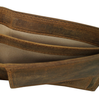 flache Geldbörse aus Büffelleder mit RFID-Blocker und Volllederausstattung