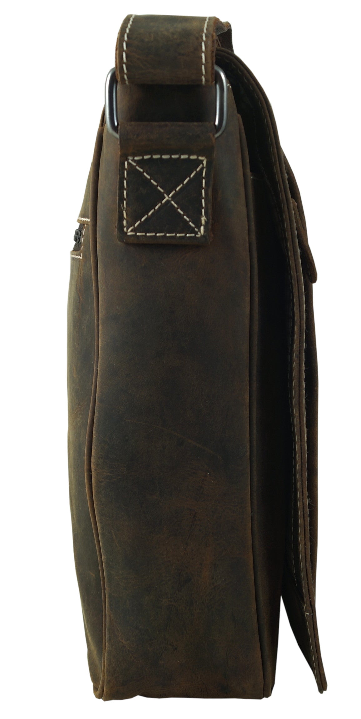 Großer Messenger-Bag aus Büffelleder mit Vollausstattung