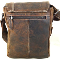 hochwertiger Unisex Messenger-Bag aus Büffelleder mit Überwurf