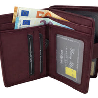 kompakte Damengeldbörse aus weichem Rindsleder, RFID-safe