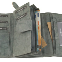 praktische Damengeldbörse aus weichem Rindsleder mit vielen Kartenfächern, RFID-safe