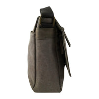 Collegetasche aus Canvas/Kunstleder mit langem Gurt und geschicktem Aufbau. DIN A4