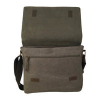 Collegetasche aus Canvas/Kunstleder mit langem Gurt und geschicktem Aufbau. DIN A4