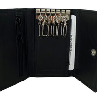 Schlüsseletui mit Schlüsselleiste und Fächern aus poliertem Echt Leder