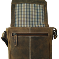 hochwertiger Unisex Messenger-Bag aus Büffelleder mit Vollausstattung