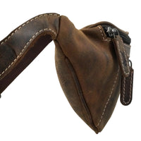 flache Vintage Bauchtasche aus Pull-Up Büffelleder