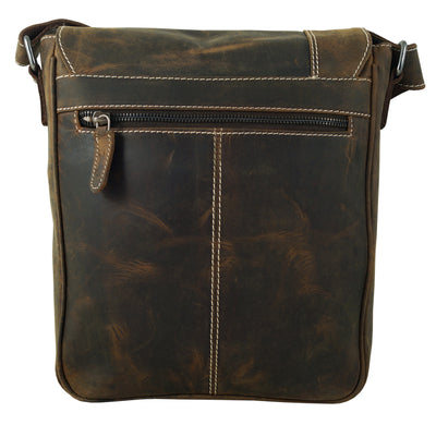 Großer Messenger-Bag aus Büffelleder mit Vollausstattung