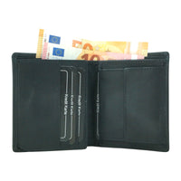 flache Faltbörse aus glattem Echt Leder mit RFID-Blocker