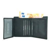 flache Faltbörse aus glattem Echt Leder mit RFID-Blocker