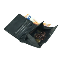 flache Faltbörse aus glattem Echt Leder mit RFID-Blocker