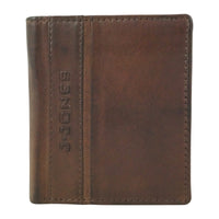 flache Faltbörse aus glattem Echt Leder mit RFID-Blocker