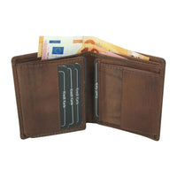 flache Faltbörse aus glattem Echt Leder mit RFID-Blocker