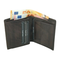 flache Faltbörse aus glattem Echt Leder mit RFID-Blocker