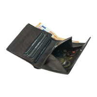 flache Faltbörse aus glattem Echt Leder mit RFID-Blocker