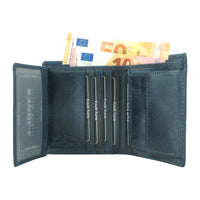 flache Faltbörse aus glattem Echt Leder mit RFID-Blocker