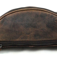 flache Vintage Bauchtasche aus Pull-Up Büffelleder