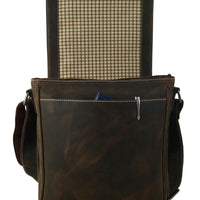 Großer Messenger-Bag aus Büffelleder mit Vollausstattung