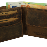 flache Geldbörse aus Büffelleder mit RFID-Blocker und Volllederausstattung