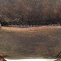 hochwertiger Unisex Messenger-Bag aus Büffelleder mit Überwurf