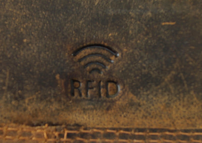 flache Geldbörse aus Büffelleder mit RFID-Blocker und Volllederausstattung