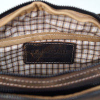 flache Vintage Bauchtasche aus Pull-Up Büffelleder