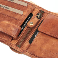 Hochwertige Waschleder-Geldbörse, extra geschmeidig, Used -Look